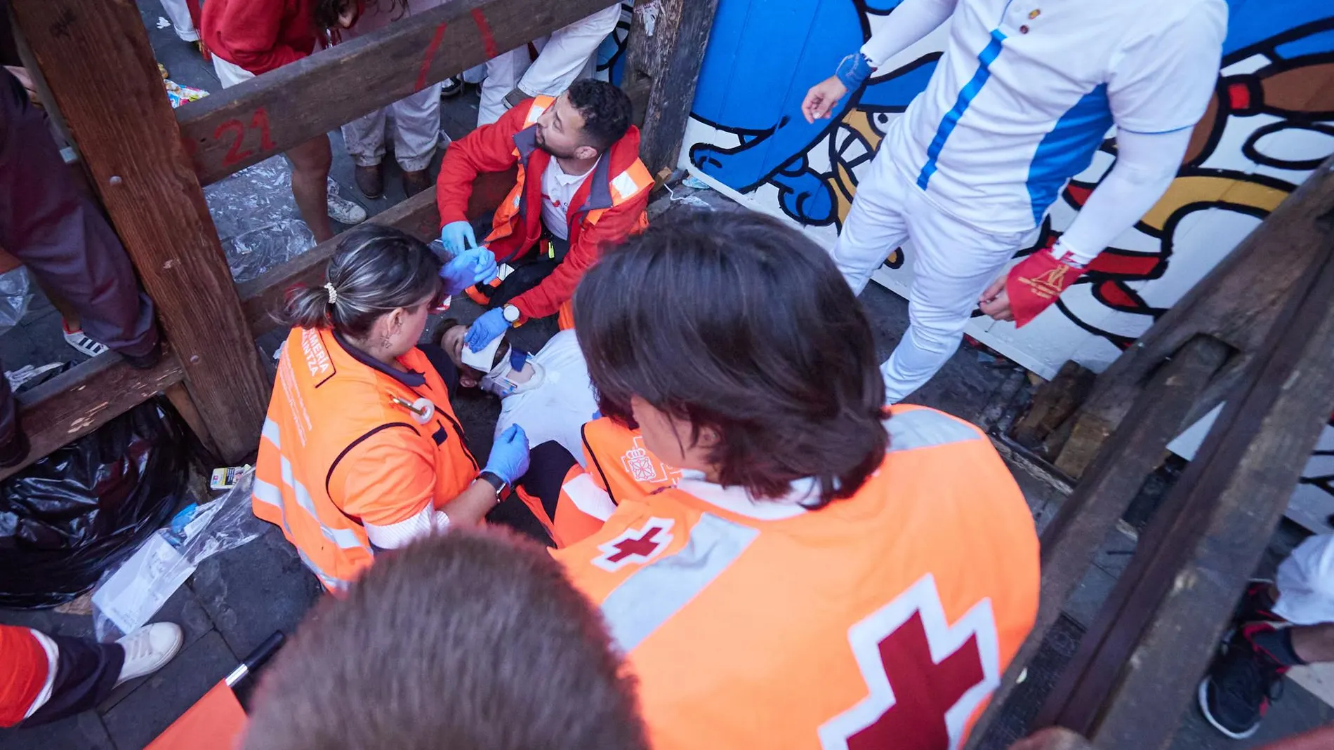 MURCIA.-Sucesos.- Herido por asta de toro un caravaqueño de 38 años tras el segundo encierro de los Sanfermines