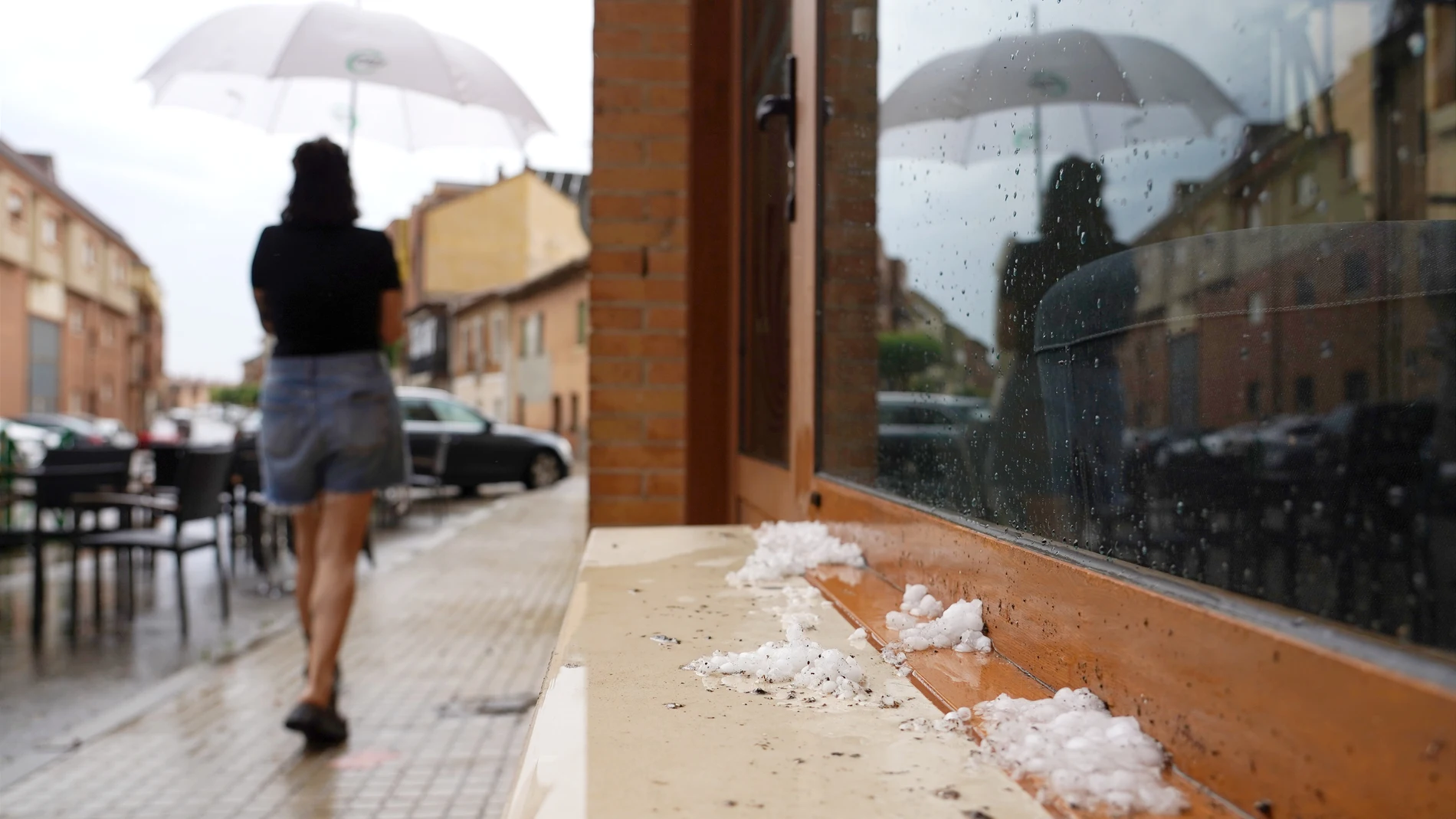 Tormenta acompañada de granizo en Medina de Rioseco