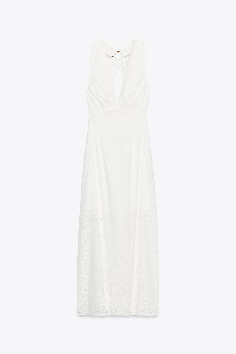 Vestido midi bordados.