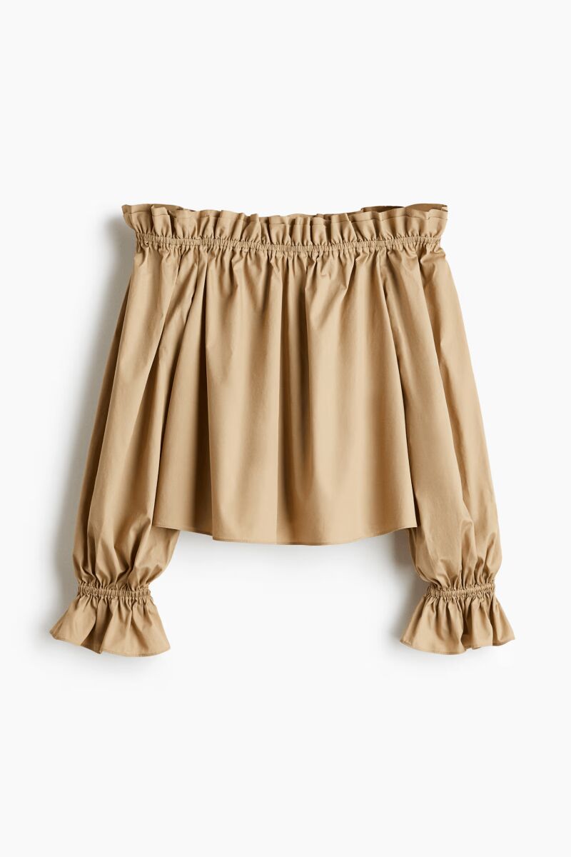 Blusa off-the shoulder de popelina.