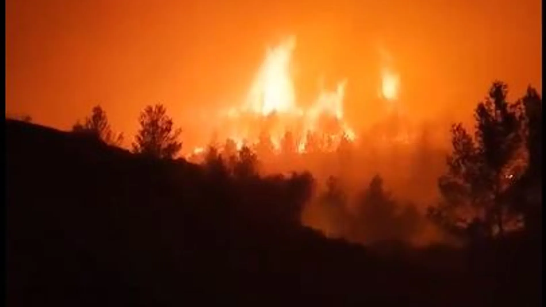 Incendio en las inmediaciones de Narbona