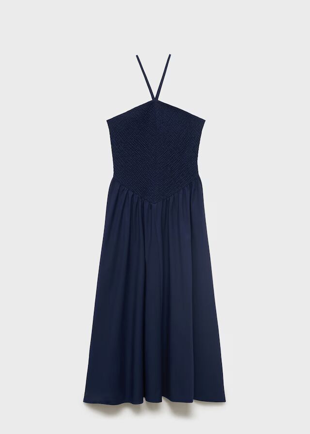 Vestido halter combinado.