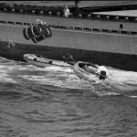 Imagen de una acción de Greenpeace contra residuos nucleares en 1982.