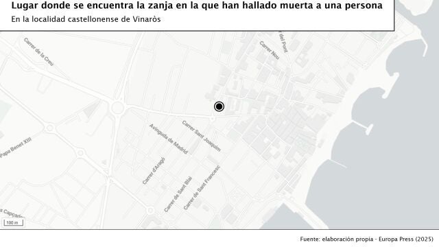 Castellón.- Sucesos.- Hallan a una persona muerta caída en una zanja frente a los juzgados de Vinaròs