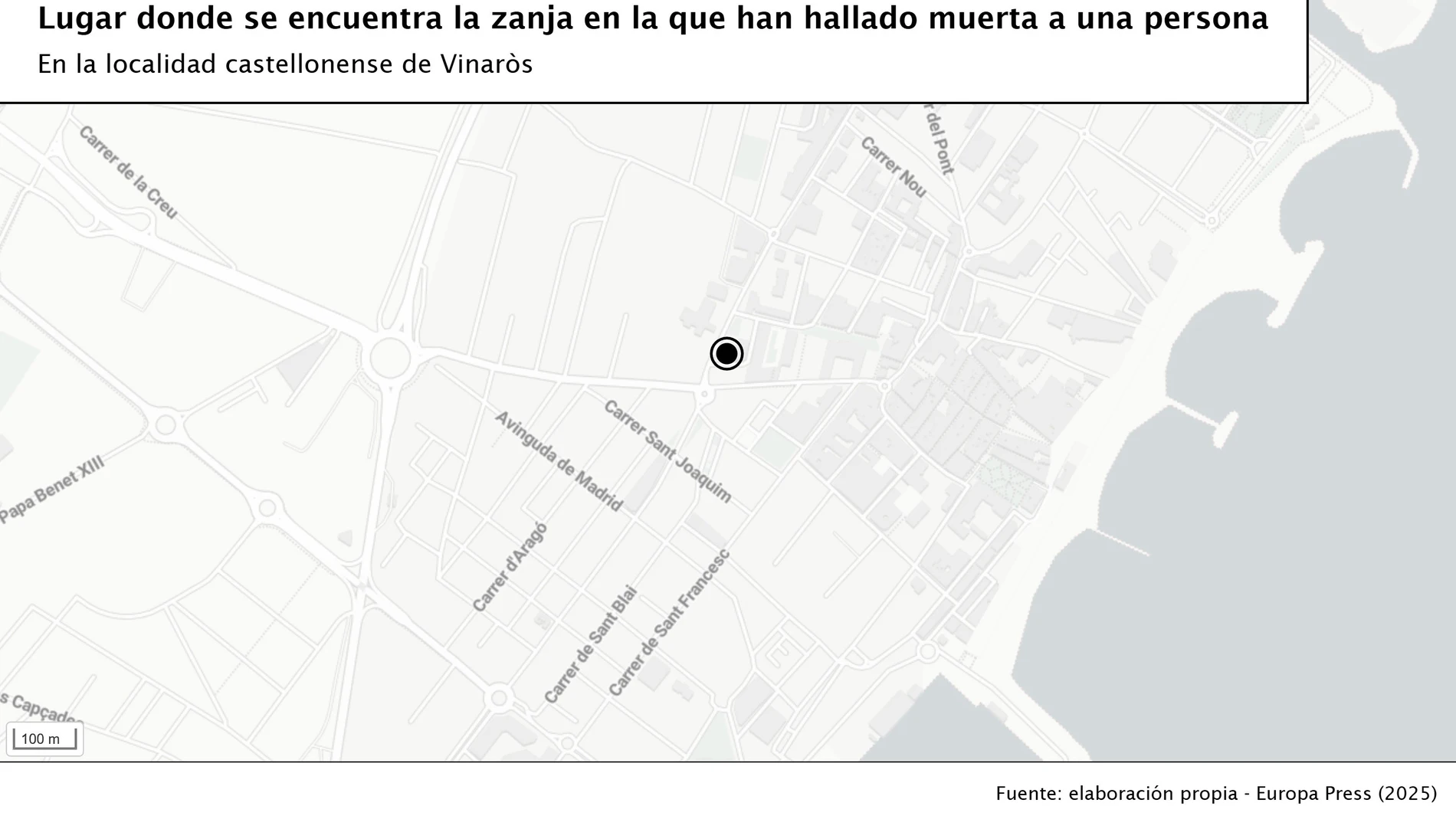 Lugar de la zanja donde ha sido hallado muerto un hombre EUROPA PRESS 08/07/2025