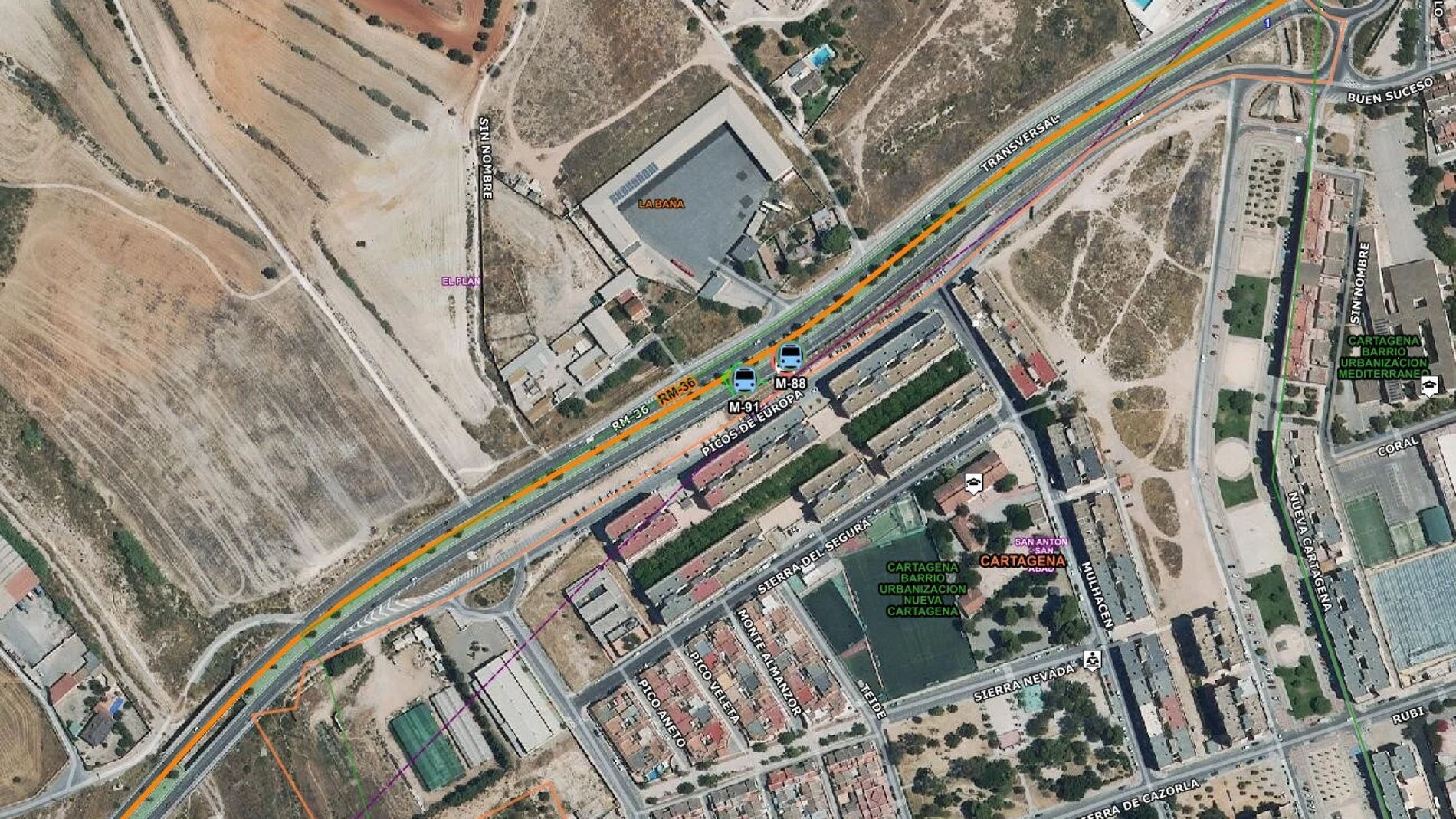 Lugar donde se ha producido el accidente REMITIDA / HANDOUT por 1-1-2 RM Fotografía remitida a medios de comunicación exclusivamente para ilustrar la noticia a la que hace referencia la imagen, y citando la procedencia de la imagen en la firma 08/07/2025