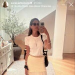 Sara Carbonero con falda de Zara.