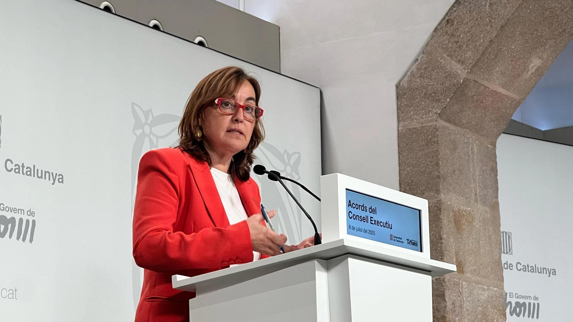 La consellera de Territorio, Vivienda y Transición Ecológica y portavoz de la Generalitat, Sílvia Paneque, en una rueda de prensa tras el Consell Executiu EUROPA PRESS 08/07/2025