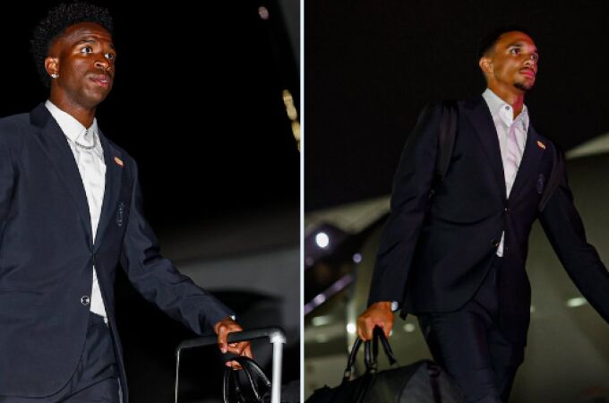 Los jugadores a su llegada a Nueva York