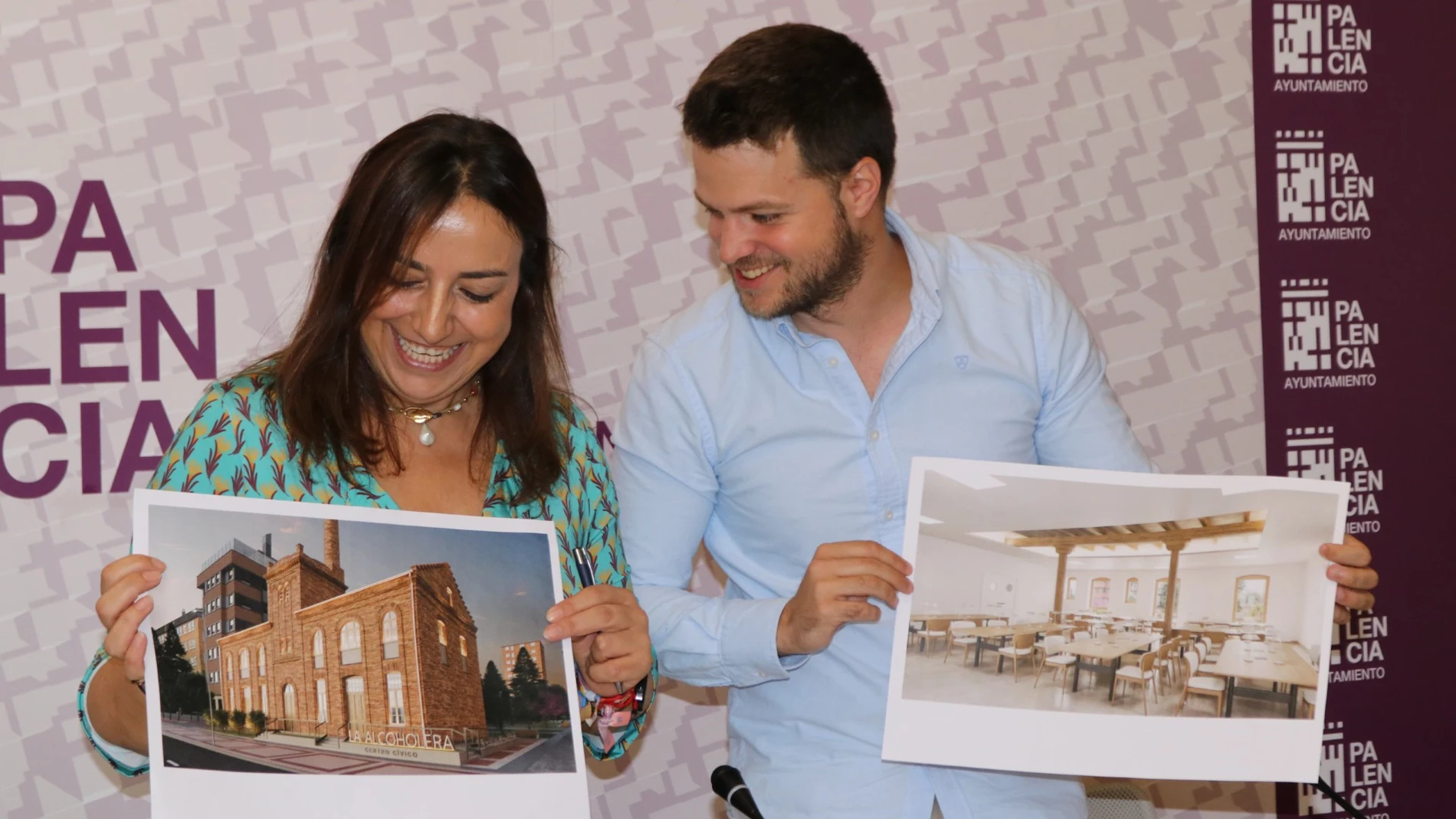 La alcaldesa de Palencia, Miriam Andrés, y el delegado de Urbanismo, Agenda Urbana, Medio Ambiente, Obras y Movilidad, Álvaro Bilbao, presentan el proyecto
