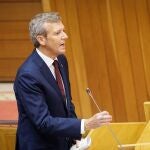 Rueda, hoy, en el Parlamento de Galicia. 