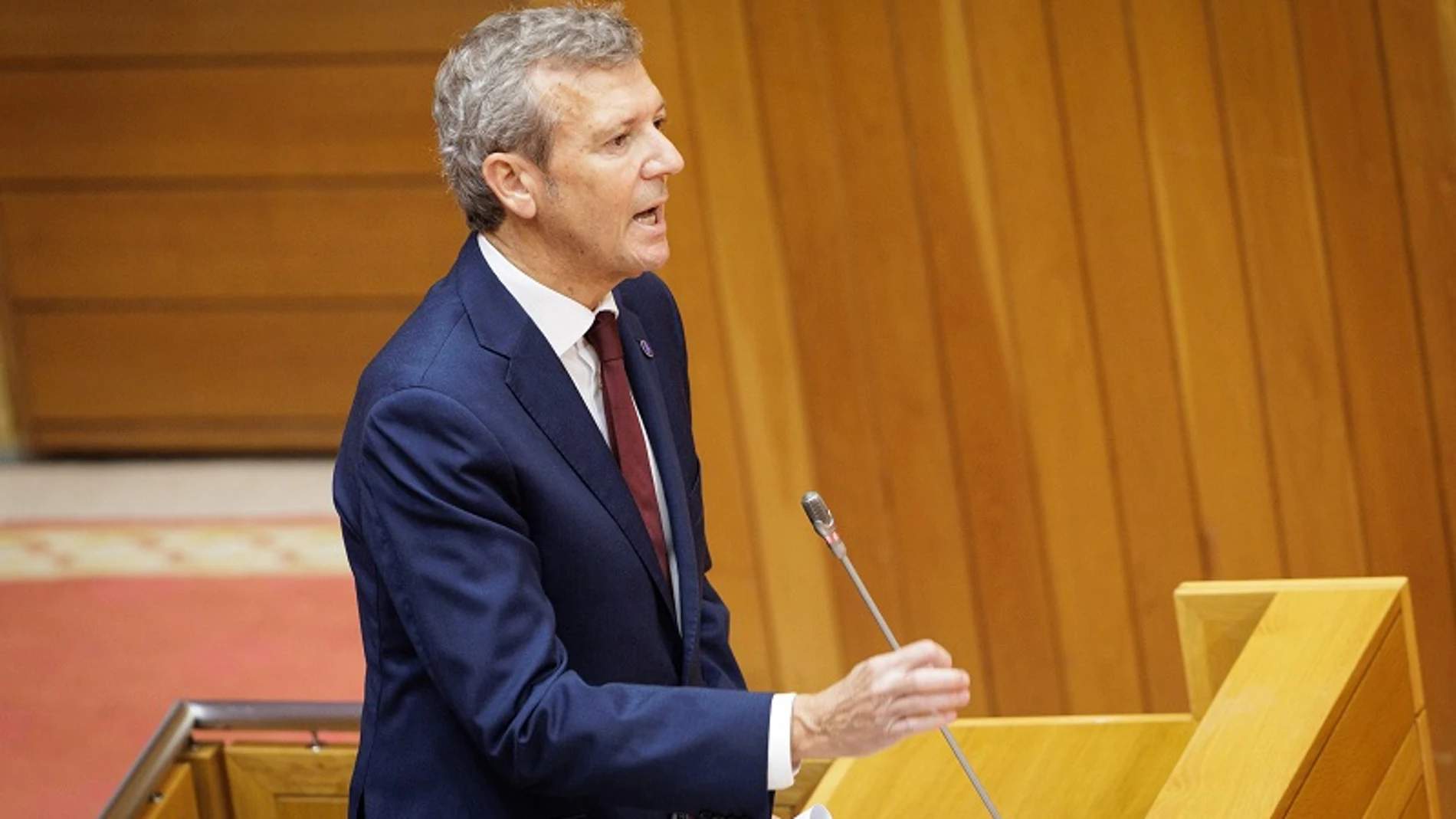 Rueda, hoy, en el Parlamento de Galicia.