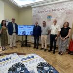 El presidente de la Diputación, Javier Iglesias, junto al diputado de presidencia, Carlos García, la presidenta del Colegio de Secretarios e Interventores de Salamanca, Mónica González, y el gerente de Tragsa en Salamanca, Roberto Ocón y el Jefe de Actuaciones y proyectos de Tragsatec, Ángel Díez y Esther Soler, de Tragsatec