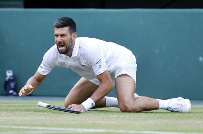 Djokovic estuvo cerca de hacerse daño en el último juego del partido