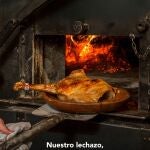 Plato de lechazo en La Parrilla de San Lorenzo