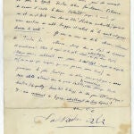 Una imagen de la carta a Massine