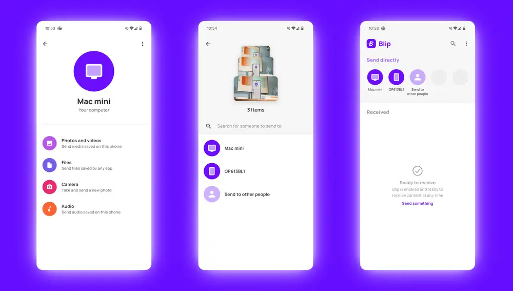 Capturas de pantalla de la app Blip