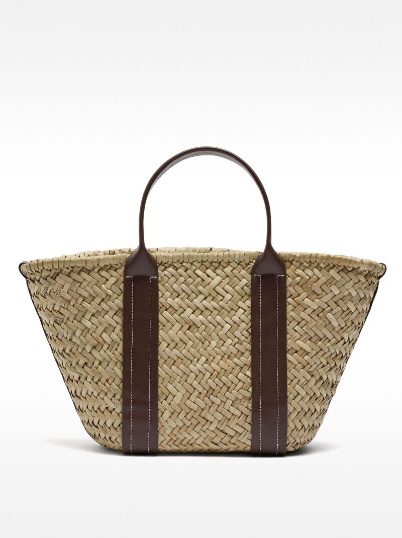 Bolso shopper de rafia.