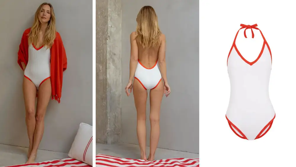 Bañador blanco y rojo (95€)