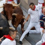 Los rápidos y peligrosos toros de Jandilla, protagonistas del quinto encierro de los Sanfermines
