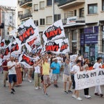 Manifestación por las calles de Soria por la desconexión ferroviaria que sufre la provincia