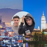 Dos jóvenes sobre Cataluña y Castilla y León