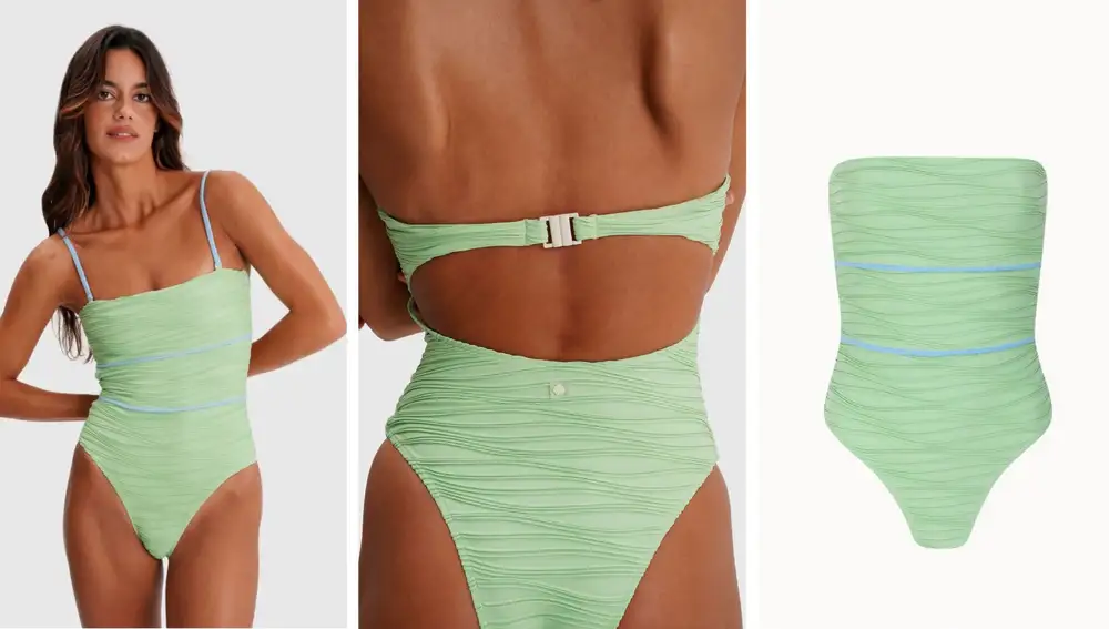 Bañador verde con textura (119,90€)