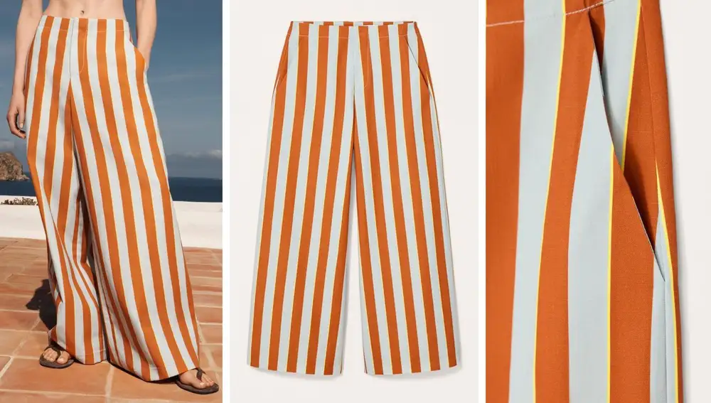Pantalón ancho de rayas
