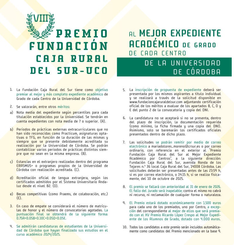 Bases del premio