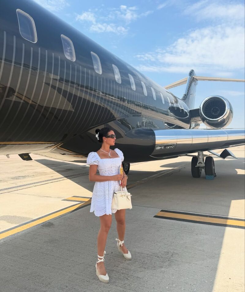 Georgina Rodríguez con su look en Ibiza.