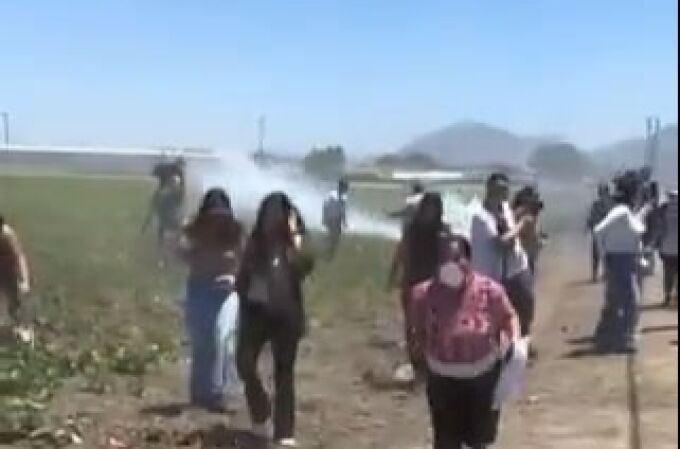 Imagen de la manifestación paralela al operativo policial
