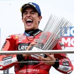 Marc Márquez, en el podio de Sachsenring
