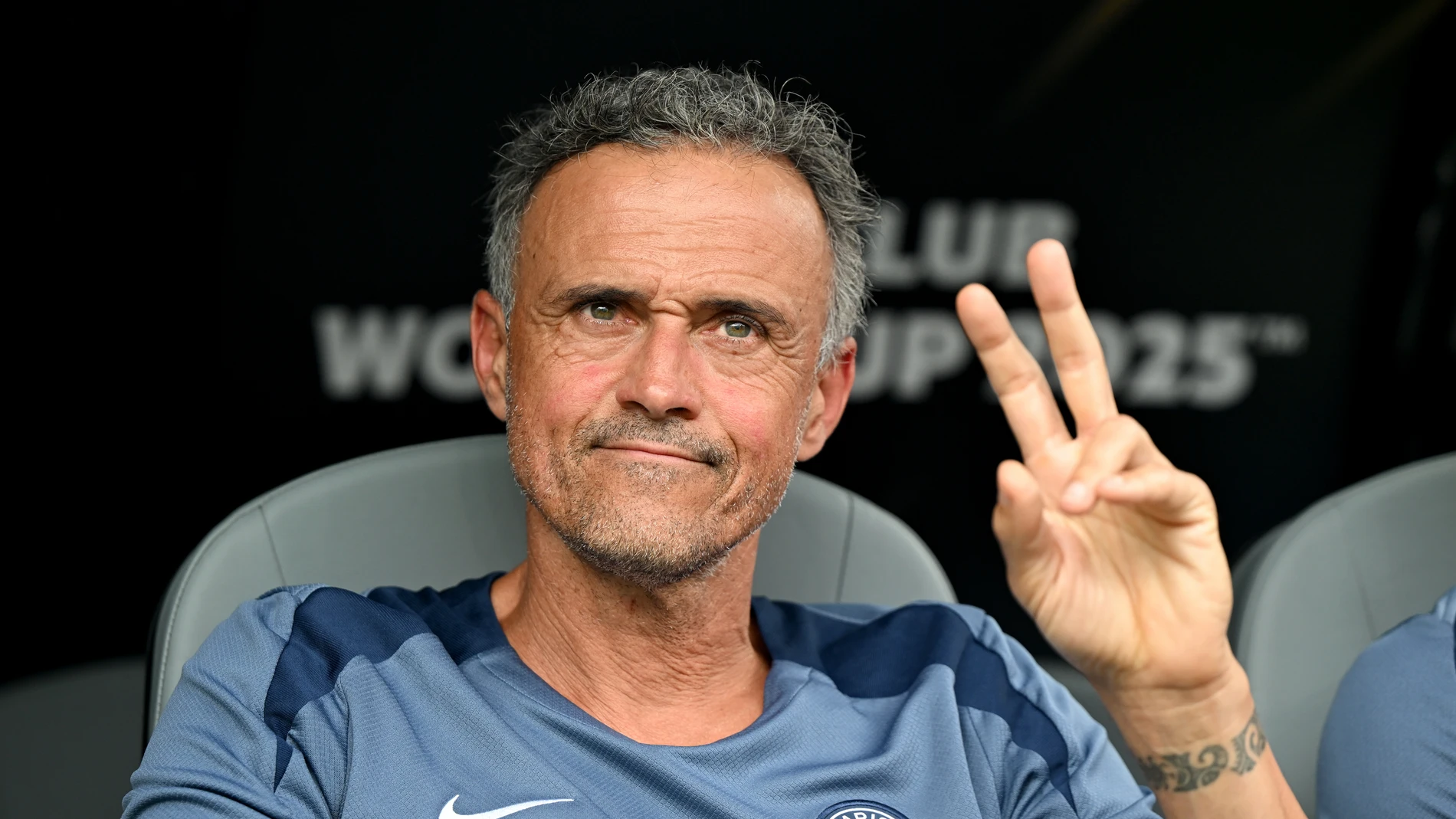 13 July 2025, US, East Rutherford: Paris Saint-Germain coach Luis Enrique gestures ahead of the FIFA Club World Cup final soccer match between Chelsea FC and Paris Saint-Germain at MetLife Stadium. Photo: Sven Hoppe/dpa 13/07/2025 ONLY FOR USE IN SPAIN