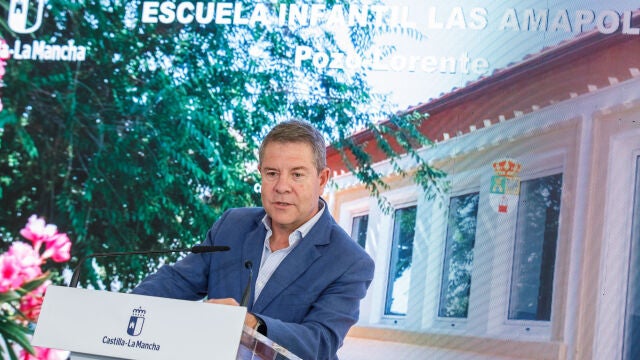  El presidente de Castilla-La Mancha, Emiliano García-Page, inaugura, en Pozo Lorente (Albacete), la Escuela Infantil ‘Las Amapolas’.