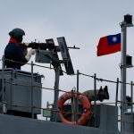 Simulacro del buque minador de la Armada de Taiwán en el marco de las maniobras militares anuales Han Kuang