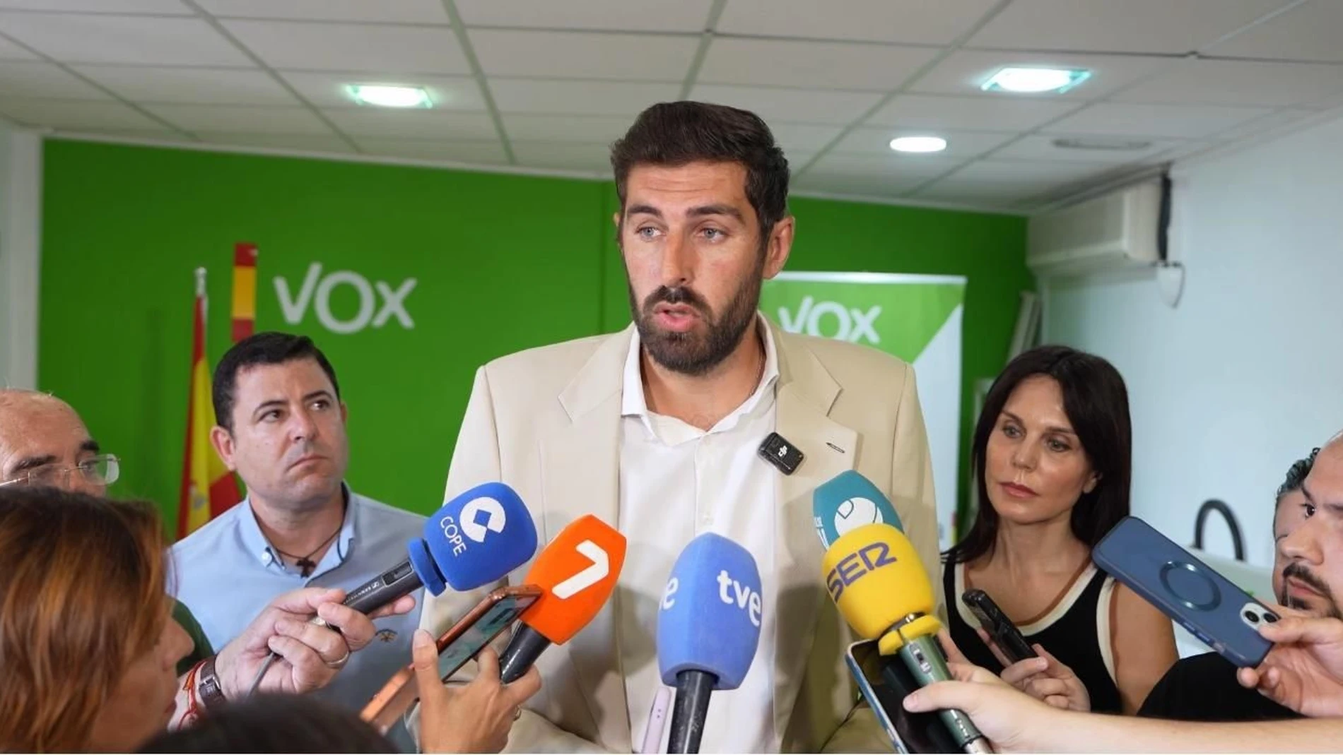 El presidente provincial de Vox, José Ángel Antelo REMITIDA / HANDOUT por DANIEL SABIOTE/VOX Fotografía remitida a medios de comunicación exclusivamente para ilustrar la noticia a la que hace referencia la imagen, y citando la procedencia de la imagen en la firma 15/07/2025
