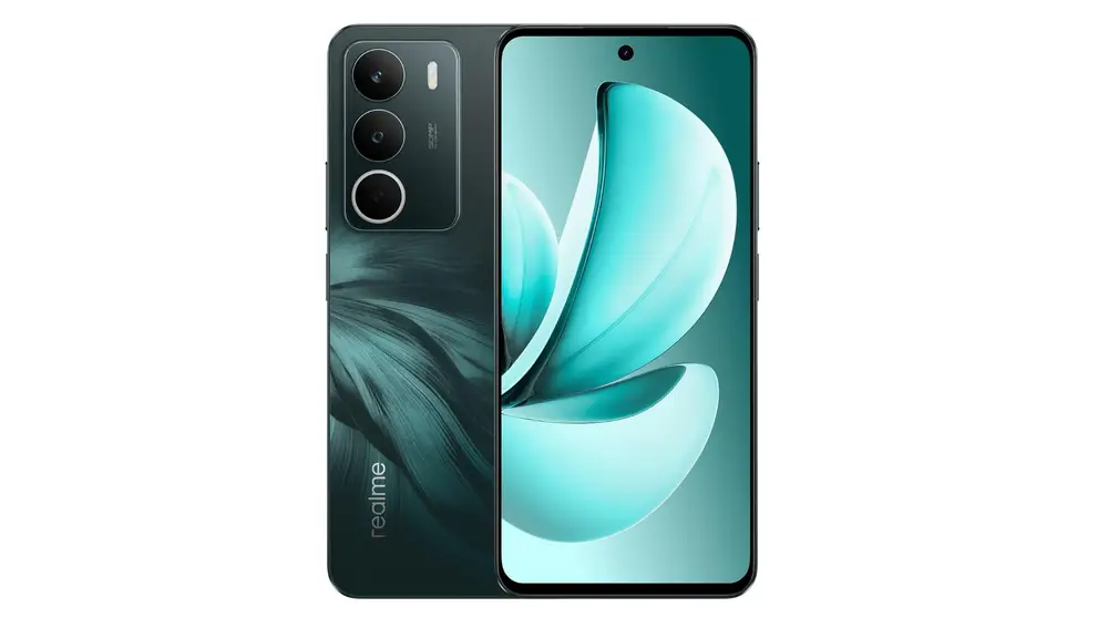 El diseño al completo del realme C71 en su acabado 'Forest Owl'