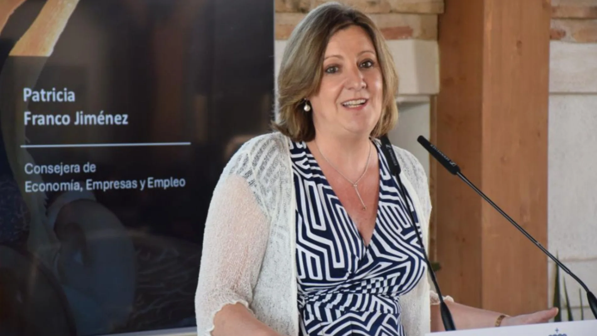 La consejera de Economía, Empresas y Empleo, Patricia Franco, en rueda de prensa este martes.