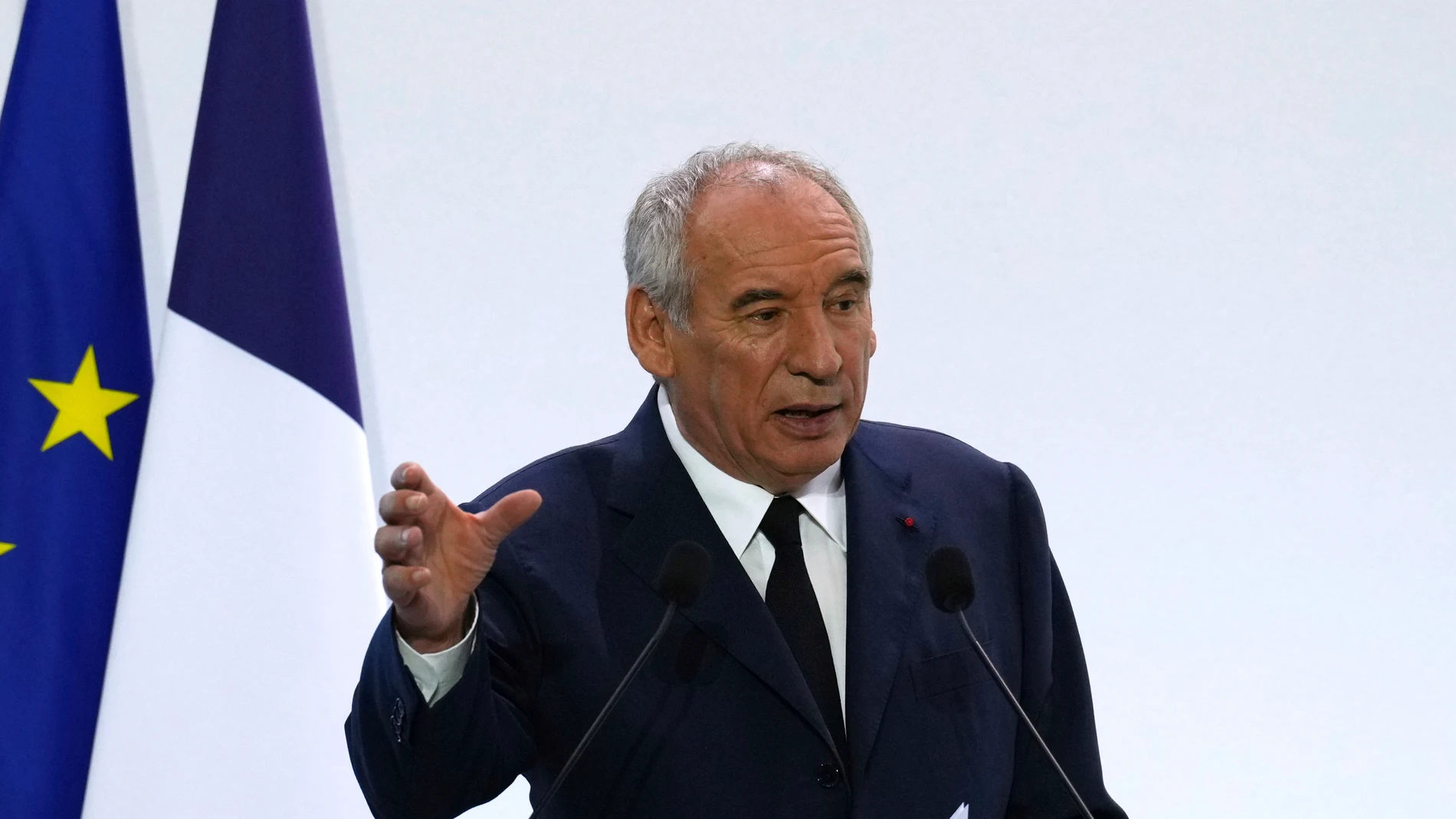 French Prime Minister Francois Bayrou unveils plans for next year's budget, Tuesday, July 15, 2025 in Paris. (AP Photo/Aurelien Morissard)