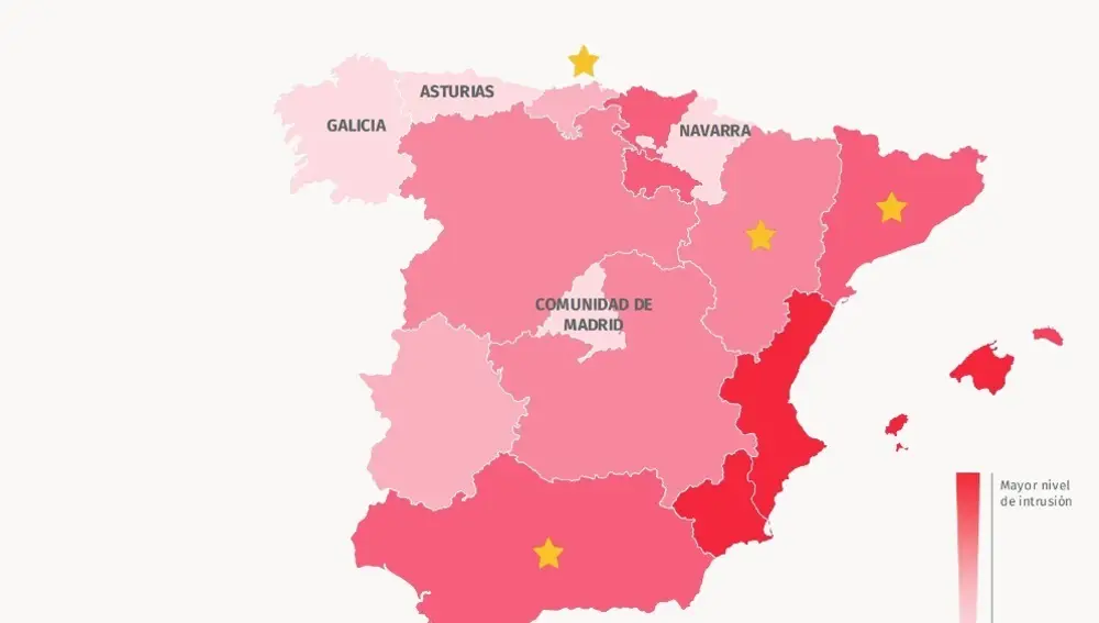 Galicia, Asturias, Navarra, Canarias y la Comunidad de Madrid, las comunidades más seguras de España