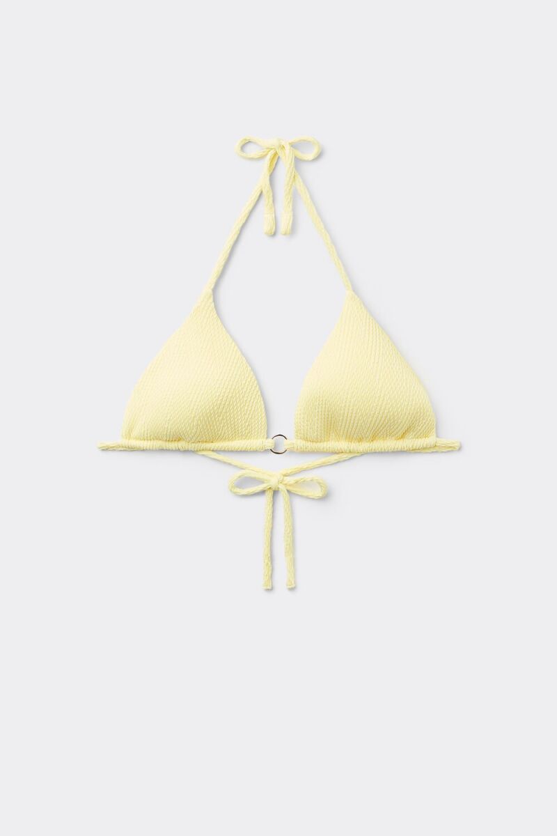 Top de bikini amarillo.