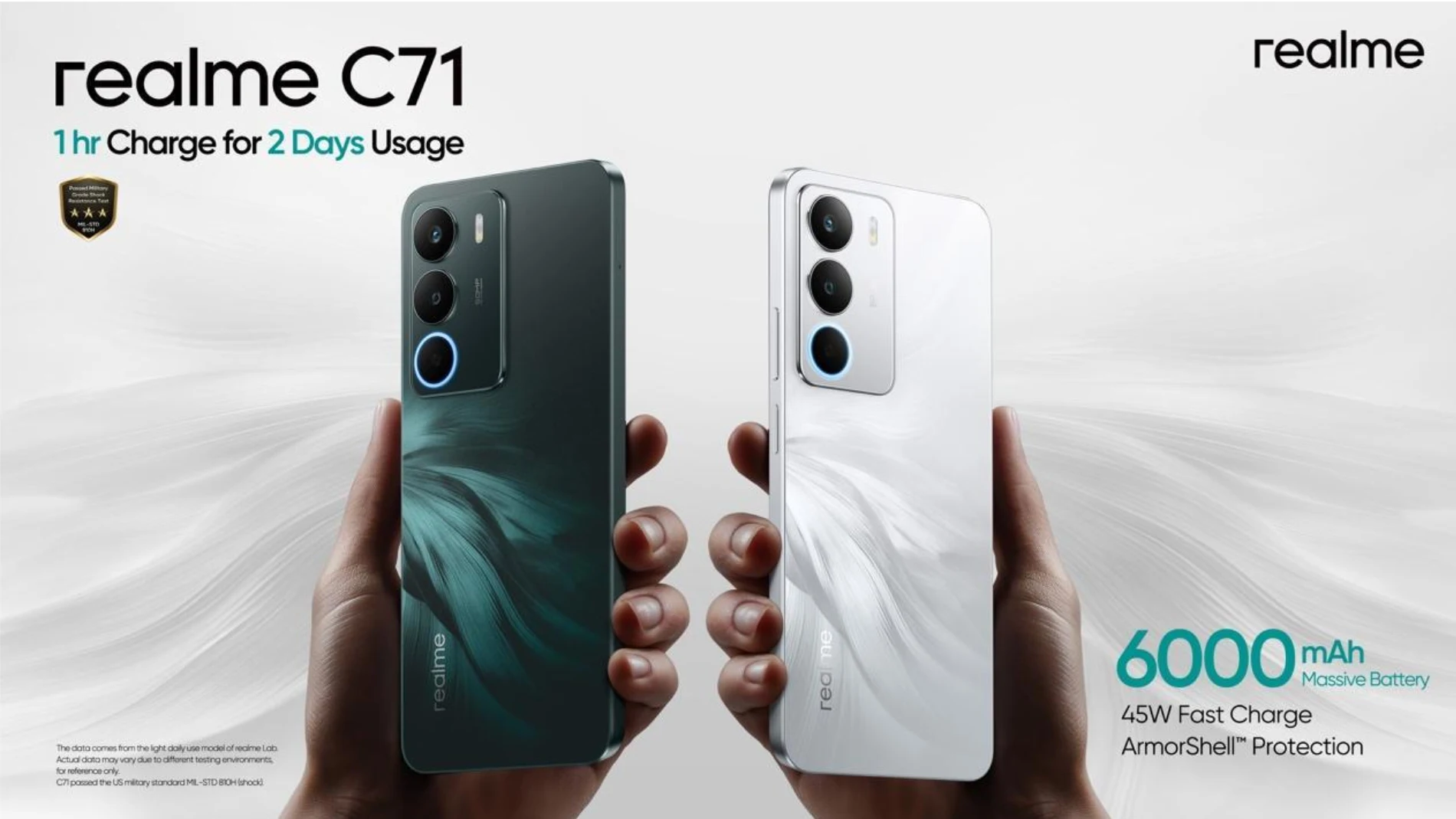 El nuevo realme C71 en sus dos tonalidades disponibles