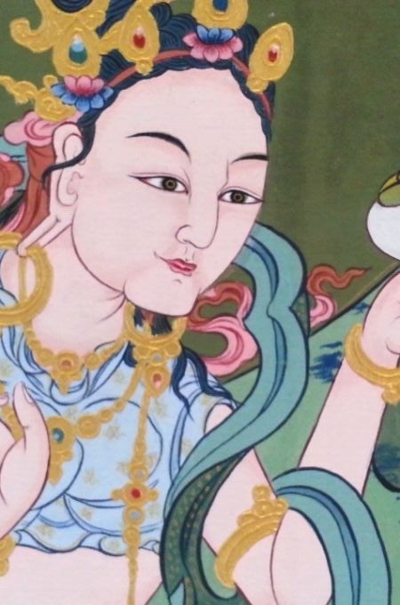 Una representación de la diosa Yeshe Tsogyal, la mujer más alta en el linaje Nyingma Vajrayana