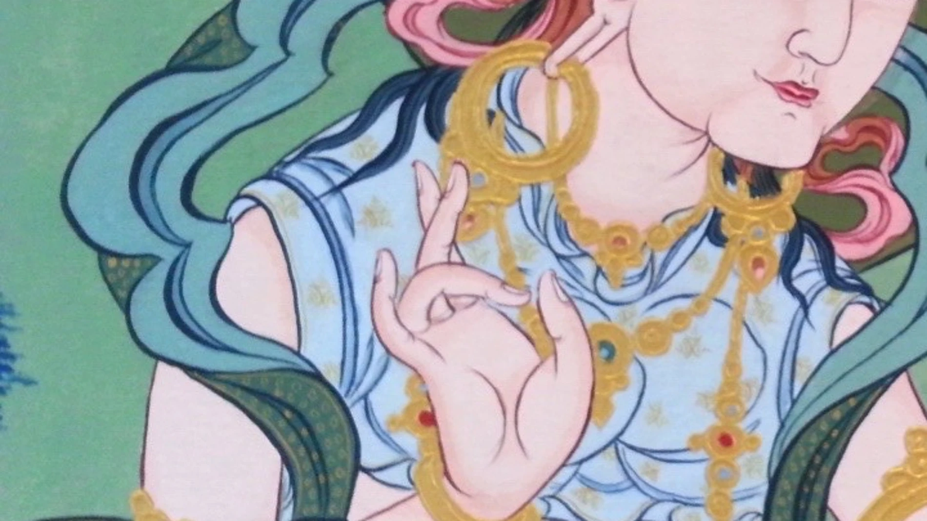 Una representación de la diosa Yeshe Tsogyal, la mujer más alta en el linaje Nyingma Vajrayana
