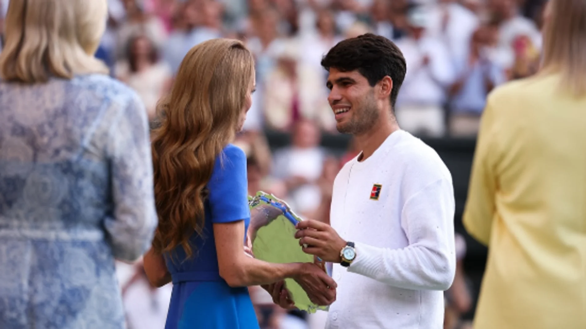 Kate Middleton y Carlos Alcaraz tras la final de Wimbledon
