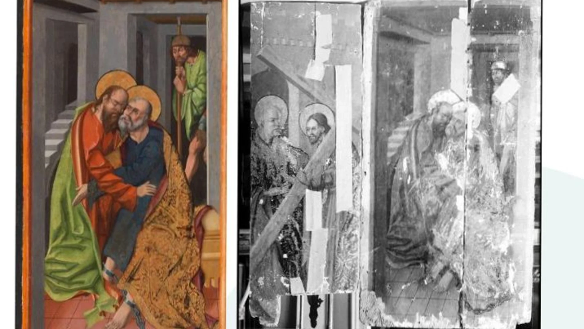 Visita de San Pablo a San Pedro en prisión y tablas que se pueden ver en el Cincinnati Art Museum