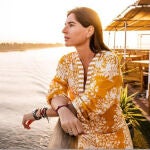 Lourdes Montes durante su viaje por Egipto