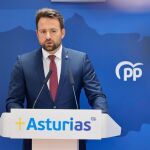 Álvaro Queipo, en la rueda de prensa de hoy.