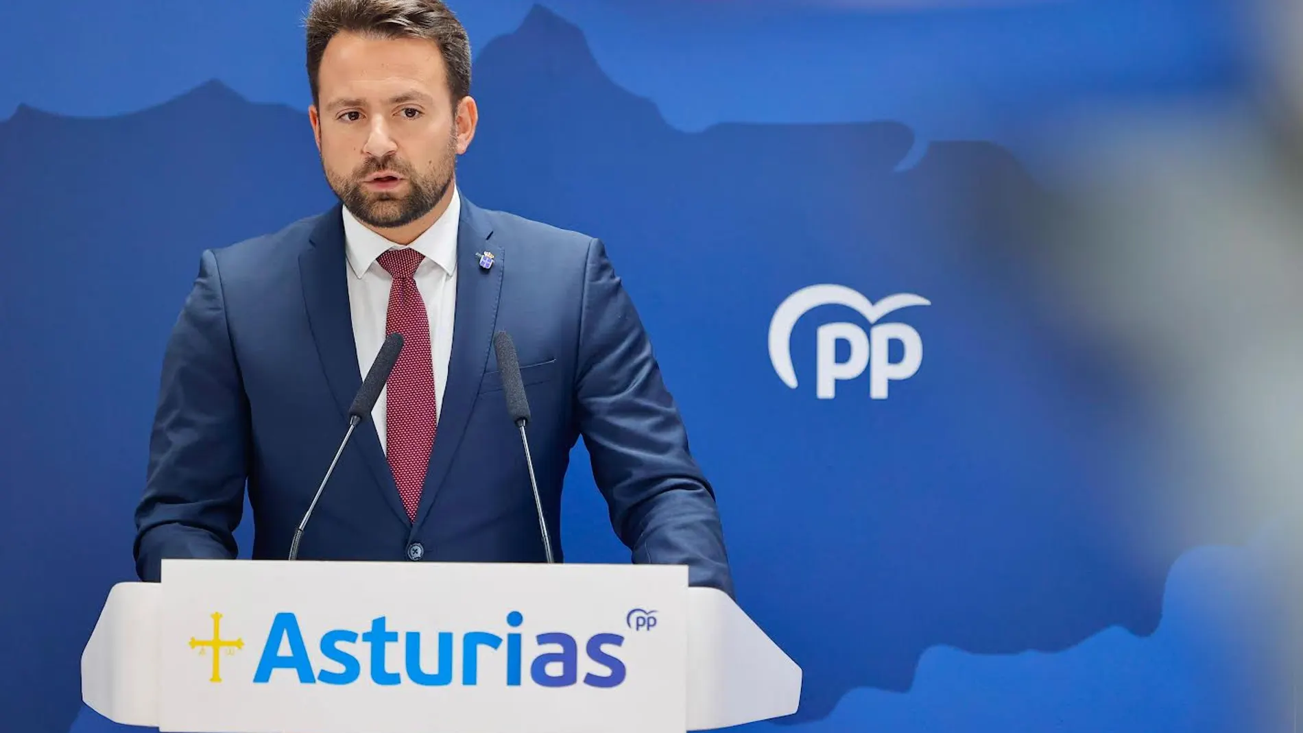 Álvaro Queipo, en la rueda de prensa de hoy.