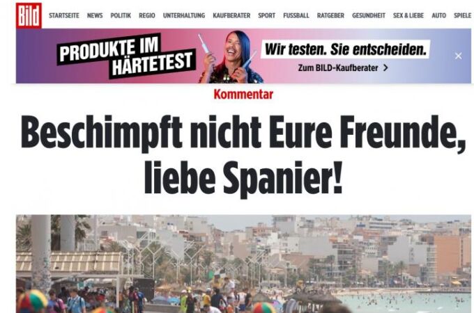La portada del periódico alemán Bild